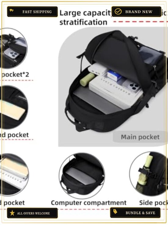 Laptop Backpack for Teens Kids Bookbag Middle School 15.6 Inch Waterproof